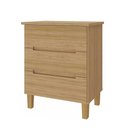 Ver imagem 2 de Mesa de Cabeceira Quarto 62cm com 3 Gavetas e Pés 100% Mdf Cor:olmo