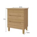 Ver imagem 3 de Mesa de Cabeceira Quarto 62cm com 3 Gavetas e Pés 100% Mdf Cor:olmo
