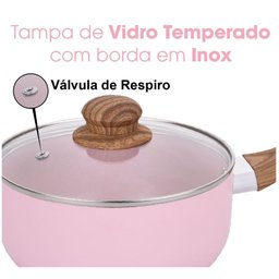 Jogo de Panelas Antiaderente Cerâmica Vanilla Sahara 8 Peças - 4