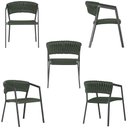 Ver imagem 5 de 7 Cadeiras Atenas Tricô Náutico e Alumínio com Proteção Uv para Varanda, Cozinha, Área, Jardim - Pin