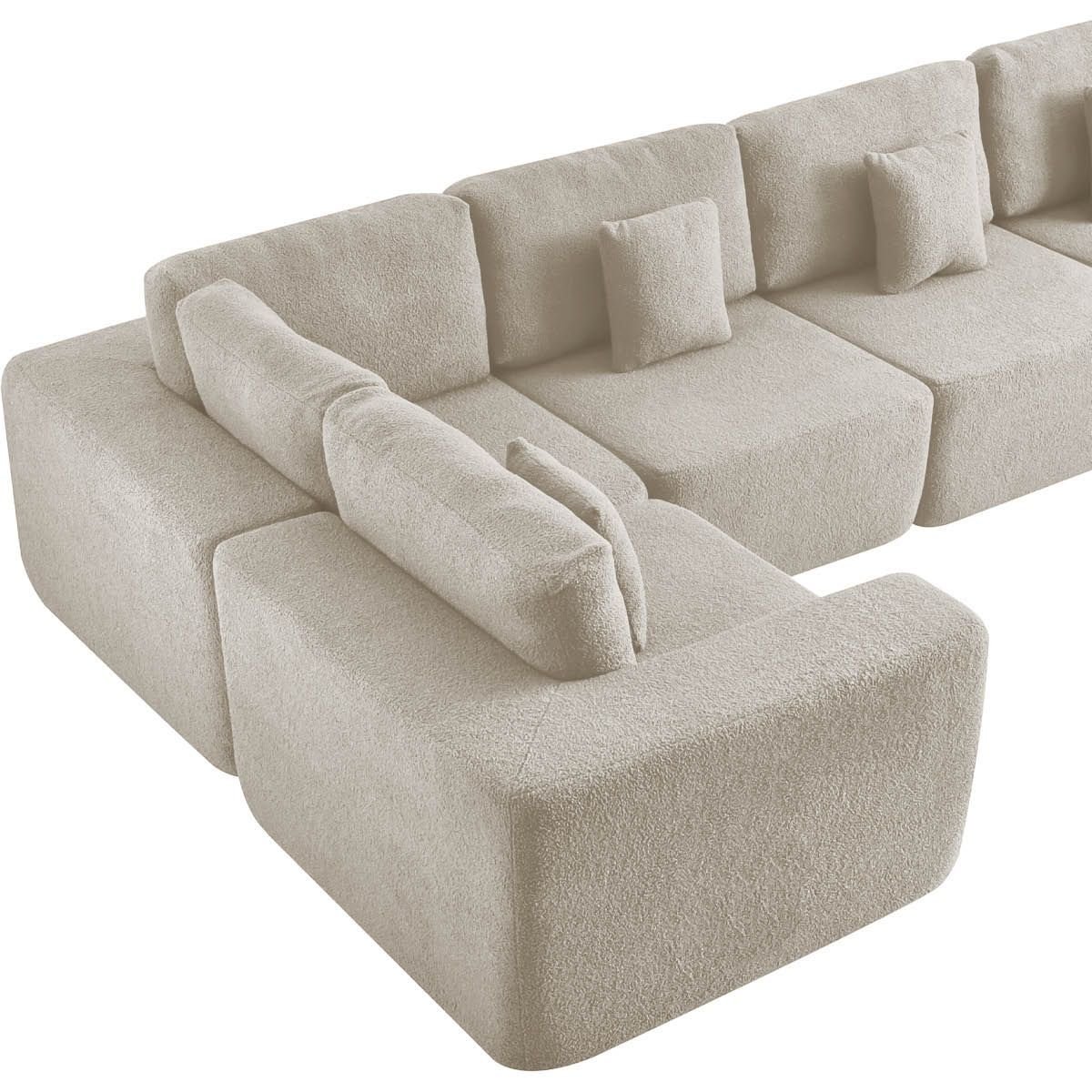 Kit Sofá Modular 5 Lugares Moderno Curvo Orgânico Adapt Linho ...