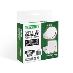 Painel LED Frameless Embutir 36W Quadrado 4000K Taschibra - 4