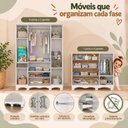 Ver imagem 5 de Quarto de Bebê Completo com Berço Americano 3 em 1 Flor Multimóveis MP4919 Branco/Off White