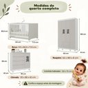 Ver mais imagens de Quarto de Bebê Completo com Berço Americano 3 em 1 Flor Multimóveis MP4919 Branco/Off White