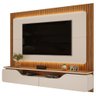 Painel Ripado Suspenso para Tv 70 Pol 210cm Rizzo D05 Off White Freijó - Lyam Decor - 1
