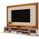 Ver imagem 5 de Painel Ripado Suspenso para TV 70 pol 210cm Rizzo D05 Off White Freijó - Lyam Decor