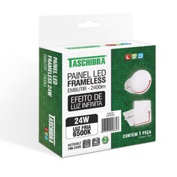 Painel LED Frameless Embutir 24W Quadrado 6500k Taschibra - 4