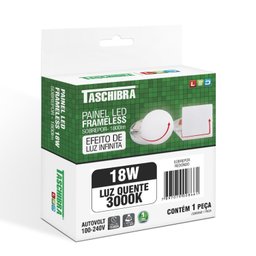 Painel LED Frameless Sobrepor 18W Redondo 3000K 15140123 Taschibra - 4