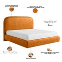 Ver imagem 5 de Cama Queen Flutuante com Cabeceira 160cm Aura W01 Couríssimo Whisky - Lyam Decor