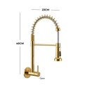 Ver imagem 4 de Torneira de Parede Cozinha Gourmet Pulverizador Flexível Aço Inox 304 Dourada Cromada Brinovar