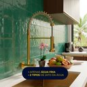 Ver imagem 5 de Torneira de Parede Cozinha Gourmet Pulverizador Flexível Aço Inox 304 Dourada Cromada Brinovar