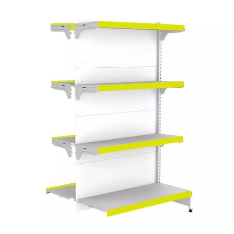 Gondola Centro 137 Fit Continuação Branco 8 Bandeja Pe Amarelo