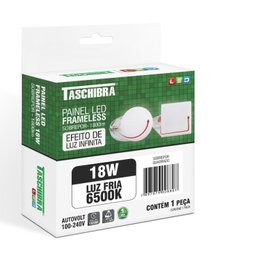 Painel LED Frameless Sobrepor 18W Quadrado 6500K Taschibra - 4