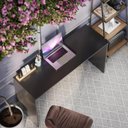 Ver imagem 4 de Mesa / Escrivaninha / Bancada / Aparador KA Estilo Bancada Sapatas Anti-umidade Cor Preto EJ