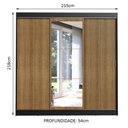 Ver imagem 3 de Guarda-Roupa Casal Madesa Istambul 3 Portas de Correr com Espelho 3 Gavetas Preto/Rustic Cor:Preto/R