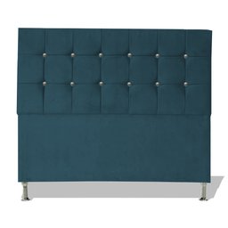 Cabeceira de Cama Box Slim Cristal King 195 Cm Suede Azul Sea Dimazza Móveis - Azul Sea - 1