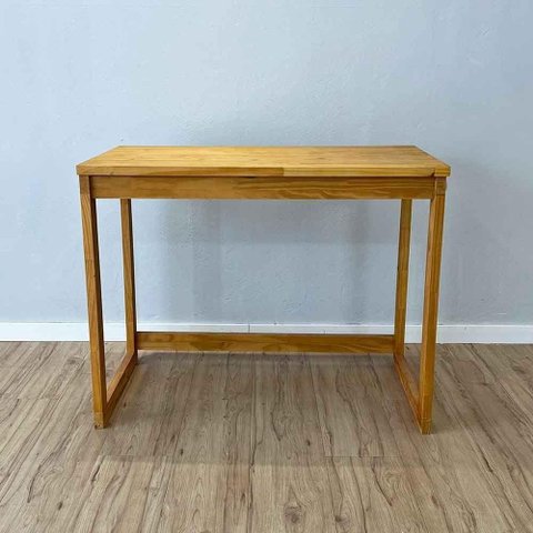 Mesa de Escritório Retangular Linea Nozes Madeira Pinus 96cm Nozes Artfactory Design