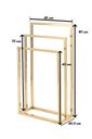 Ver imagem 4 de Kit de Acessorios para Banheiro com 3 Peças em Aço Inox Dourado Brilhante Linha Larissa com Toalheir