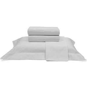Jogo de Cama Buettner King Percal 1000 Fios Dobra Feita Luxo 4 Peças Prata