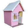 Casinha de Madeira Infantil Simples Rosa 1X1 - 2