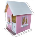 Ver imagem 4 de Casinha de Madeira Infantil Simples Rosa 1X1