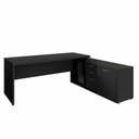Ver imagem 5 de Mesa de Escritório em L com Armário Lateral Gaveteiro MDP 170cm Preto F5 Office