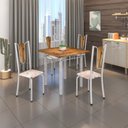 Ver imagem 2 de Mesa Tubular 75x75cm Tampo de Madeira 4 Lugares Júlia Branco