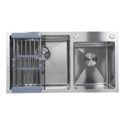 Cuba Cozinha Dupla Goumert Aço Inox Escorredor Luxo Lava Louça Alimentos Limpa Pia Balcao Bancada Ar - 10