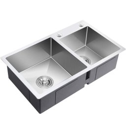 Cuba Cozinha Dupla Goumert Aço Inox Escorredor Luxo Lava Louça Alimentos Limpa Pia Balcao Bancada Ar - 5