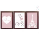 Ver imagem 1 de Quadrinhos Decorativos Paris, Bicicleta, Torre Eiffel:Tabaco