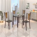 Ver imagem 2 de Mesa Tubular 75x75cm Tampo de Vidro 4 Lugares Júlia Marrom