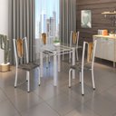 Ver imagem 2 de Mesa Tubular 75x75cm Tampo de Vidro 4 Lugares Júlia Branco
