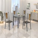 Ver imagem 2 de Mesa Tubular 75x75cm Tampo de Vidro 4 Lugares Júlia Prata