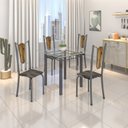 Ver imagem 2 de Mesa Tubular 75x75cm Tampo de Vidro 4 Lugares Júlia