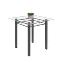 Ver imagem 1 de Mesa Tubular 75x75cm Tampo de Vidro 4 Lugares Júlia Prata