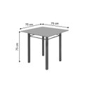 Ver imagem 3 de Mesa Tubular 75x75cm Tampo de Vidro 4 Lugares Júlia