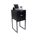 Ver imagem 1 de Mesa de Cabeceira Eco Industrial 30cm Preto 2 Gavetas Pés Ferro Preto para Quarto Cama