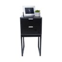 Ver imagem 5 de Mesa de Cabeceira Eco Industrial 30cm Preto 2 Gavetas Pés Ferro Preto para Quarto Cama