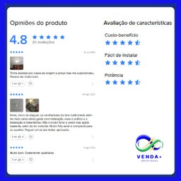 Ventilador de Teto C/ Lâmpada Led + Controle para Bocal E27 - 9