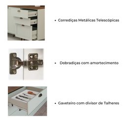 Armário de Cozinha Modulada Completa em L 10 Peças 3,52m 02 Iluminata Genialflex - 3