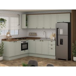 Armário de Cozinha Modulada Completa em L 10 Peças 3,52m 02 Iluminata Genialflex - 1