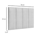 Ver imagem 3 de Cabeceira Painel Cama Box Solteiro Madri 0,90 Branco