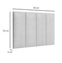 Ver imagem 3 de Cabeceira Painel Cama Box Solteiro Madri 0,90 Branco