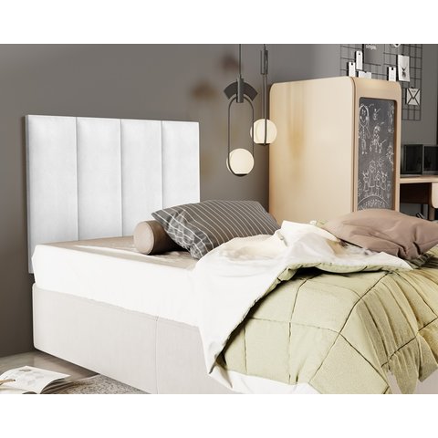 Cabeceira Painel Cama Box Solteiro Madri 0,90 Branco