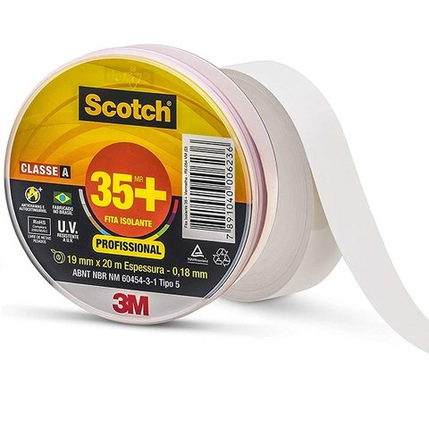 Fita Isolante 3M Scotch 33+ 19mm x 20M Branca
