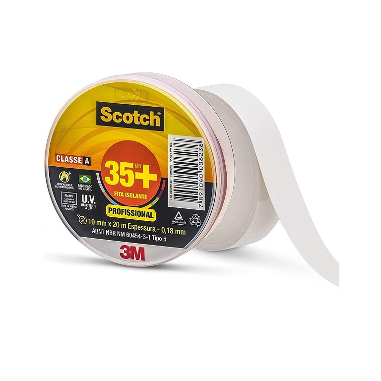 Fita Isolante 3M Scotch 33+ 19mm x 20M Branca