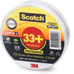 Fita Isolante 3M Scotch 33+ 19mm x 20M Branca - 2