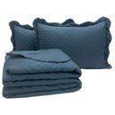 Ver imagem 1 de Cobre Leito Casal Padrão Bold Dupla Face 300 Fios 3 Peças - Azul