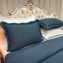 Ver imagem 2 de Cobre Leito Casal Padrão Bold Dupla Face 300 Fios 3 Peças - Azul