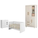Ver imagem 1 de Guarda Roupa Flocos com Cômoda Life Berço Nacional Life 2186 Branco Acetinado - Tigus